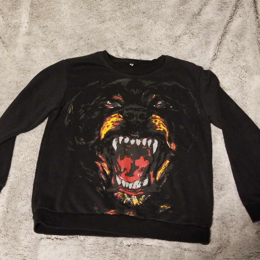 Black pullover sweater rottweiler